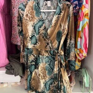 Stylish Snake Print Romper - worn once